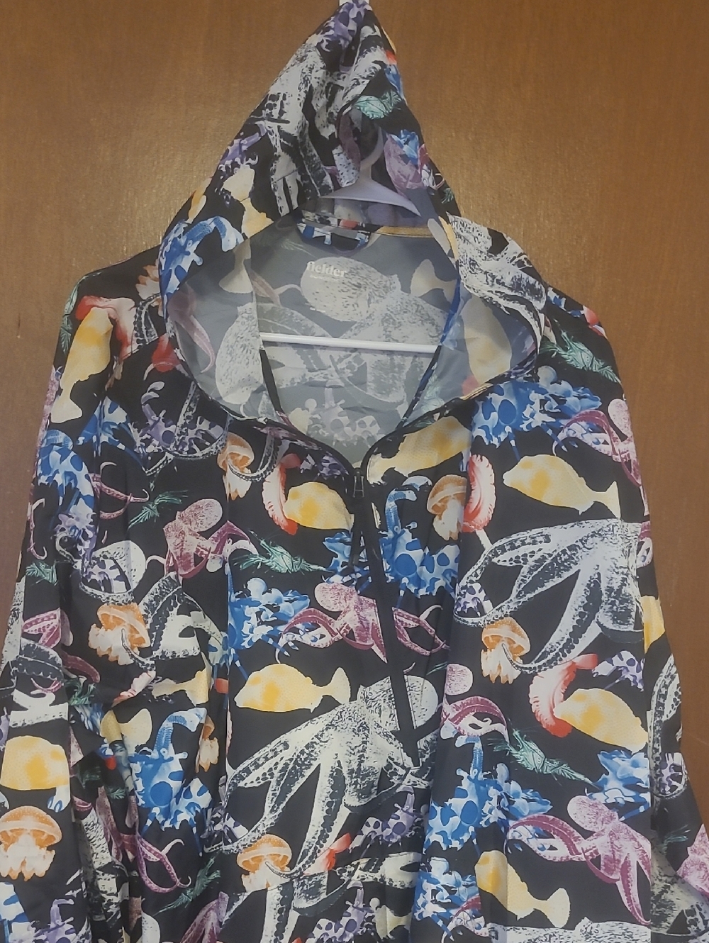 Fielder Bonobos Colorful Sea Life Hooded Windbreaker XXL